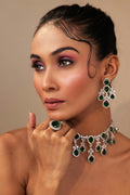 Leopard Print Silk Scarf - fashion model with jewelry