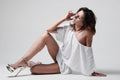 Cropped Linen Button-Down - fashion model
