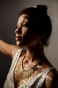 Layered Gold Necklace Set - model wearing gold necklace